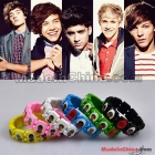 Wholesale 24pc/lot HOT NEW 1D I Love One Direction Super Star Wood Stretch Bracelets Mixed 6 Colors Party Gift Fashion Jewelry Free Shipping
