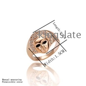 good price Free shipping hot sell Beautiful fashion 18KGP gold plated charm new Elegant Special Noble Unique new face white crystal ring jewelry High quality best gift GPR06