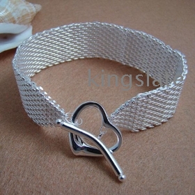 Free shipping 10pcs/lot hot sell fashion jewelry  charm new mesh chain TO heart bracelet best girl gift H03