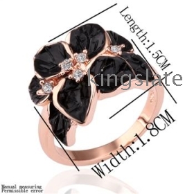 good price Free shipping hot sell Beautiful fashion 18KGP gold plated charm new Elegant Special Noble Unique new Bright Luxury white crystal mixed flower ring jewelry High quality best gift GPR122