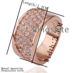 good price Free shipping hot sell Beautiful fashion 18KGP gold plated charm new Elegant Special Noble Unique new Bright Luxury white crystal mixed round ring jewelry High quality best gift GPR126