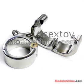 Stainless Steel Heavy Duty Wrist Manacles Dungeon Irons with Round Lock in it