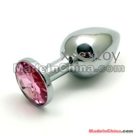 Ruostumaton teräs Houkutteleva Butt Plug Korut Jeweled Anal Plug / Rosebud Anal Pink väri