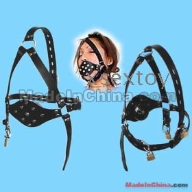  Top Quality Harness Gag with Black Soft Rubber Ball