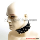 Thick Leather Collar Lockable with Long Spikes and Short Spikes Fits All Sizes