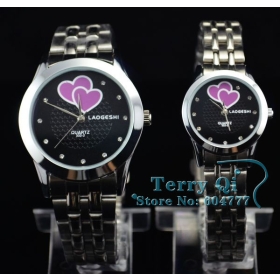 2012 New style Mens Women Quartz watch Lovers' Watches Cute Wristwatch Stainless S. wristwatches Free shipping