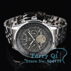 Free ship COOL CHRO AUTO Mechanical Mens S.Steel Watch Mechanical Men's Watch Wristwatch Xmas Gift