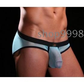 Hommes sexy bikini culotte en dentelle pure de voir à travers les sous-vêtements des hommes gay gaine de pénis gaze des mémoires de soie