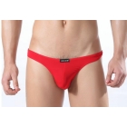Cockcon Silky -thin sexy men's underwear U convex thong transparent low waist thongs  L blue