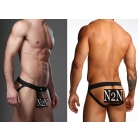 2pcs N2N Men's underwear Net Bikini sexy gauze low waist Double satin pants