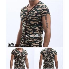 camouflage mens t-shirts Sports gym muscle sportsman fresh Cool Camo Military Undershirt for ourdoor activity hunting war game