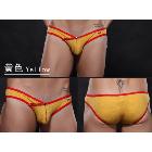 Men's Button Fit Pouch penis sheath holes open novelty cute panties Breathable mesh front buckle breathing X Bikini Briefs