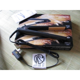 hot sale  1pcs 1 inch 1inch black Ceramic Straighteners irons with us plug  .ok