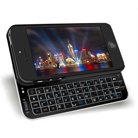 Darmowa wysyłka Full QWERTY Bluetooth Wireless Keyboard z Blacklight przesuwne Slider skrzynki pokrywa dla iphone 5 5G W magazynie