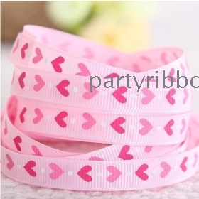 Free shipping 3/8" heart Grosgrain ribbon,9mm print ribbon,ribbon bow 100yards per lot  RT002