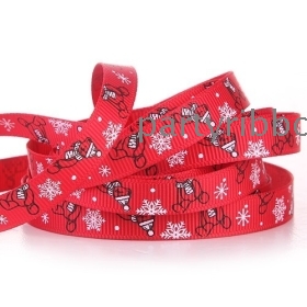 Free shipping 3/8" christmas snowman Grosgrain ribbon,9mm print ribbon,ribbon bow 100yards per lot  SN005