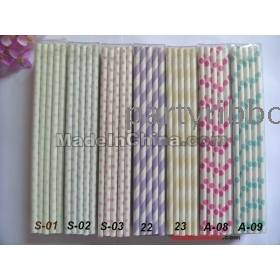 hot sale - free shipping  3000pcs mix polka dots and stripe Paper Straws,Drinking Paper Straws wholesale (you can choose the colours you need) #04