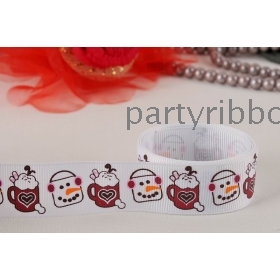 Party-Ribbon wholesale Free shipping 7/8" teapot Grosgrain ribbon hairbows,22mm cartoon print ribbon Hair Accessories,ribbon bow 50yards white