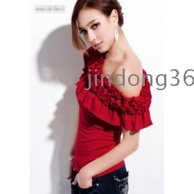 Free shipping 2012 new women's fashion Sexy Multi-level  leaf collar shirt CT1-819 t shirt jacket