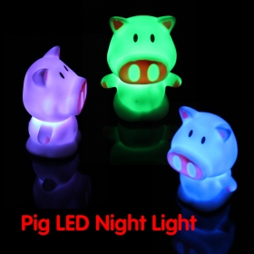 Wholesale-LED Changing Colors Night Light Magic Colorful Energy Novelty Lamp Cute Pig Xmas#1