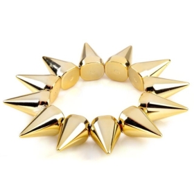 Wholesale-Women  Spike Studs Rivet Stretchy Bangle Bracelet Gothic Punk Rock Biker#79