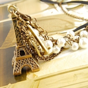 Wholesale-Fashion Lovely Ancient Tower Retro Style Sweater Necklace#R520