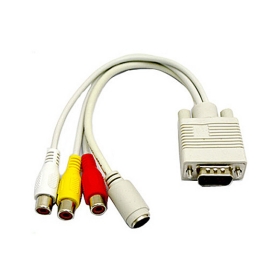 Wholesale -VGA Card To Video RCA OUT TV Converter Cable Adapter L#M801