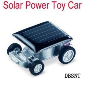 Wholesale-New Cool Nice The World's Smallest Mini Solar Power Toy Car Racer#S352