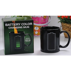 Animated Battery Coffee Mug / Battery Morph Mug / Battery Color Changing Mug#1