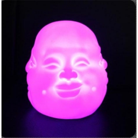 Wholesale-New Four Sides Buddha Face Colorful Night Light Lamp#S231