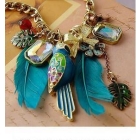 Wholesale--Hot European Fashion Mix  Parrot Feather Flower Bowknot Leaf Necklace#S273