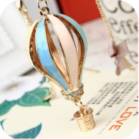 Wholesale -1pcs Dreamer on Air Color Crystal Focus Fire Balloon Necklace A15 FREE SHIP#-E1