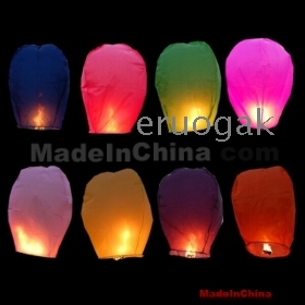 Wholesale-10X 8 Color wishing Lanterns Chinese paper sky candle wedding flying Party lamp#-