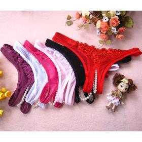 Sexy Underwear with pearls 12pcs/lot fashion lingeries girls underpants 13122605 in different colors