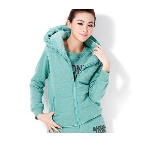 autumn and winter hooded casual set sweatshirt piece set thickening plus size clothing drop shipping