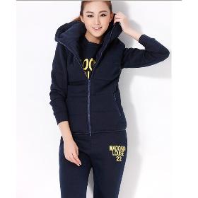 2013 women's Casual tracksuits set Coat+Vest+Pants thickening warm sport wear suits sweatshirt