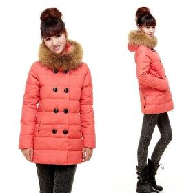 FREE SHIPPING  2013 winter thick extra large fur collar down coat white duck feather women's medium-long down jacket