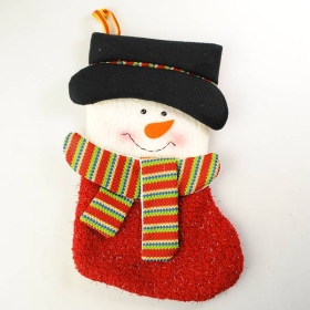 Cute Merry Christmas Stocking Present Sock Xmas Decoration Cute Snowman  