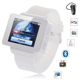 i5 1,75 ιντσών Java FM ενιαία κάρτα οθόνης αφής Ρολόι κινητό τηλέφωνο White