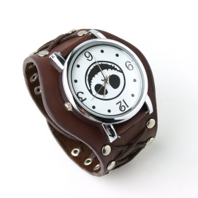 Часы и ювелирные изделия панк готический дамы Женщины Мужчины Генса Подлинная наручные часы кожа
