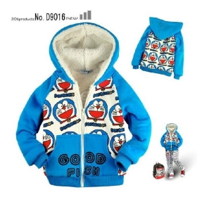 Free shipping new Kids Winter Doraemon  Doraemon sherpa children cardigan coat  cotton-padded jacket 