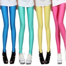 Free shipping new Leggings of the Korean version of the elastic fluorescence pants / candy color / color leggings / 9 neon pants wholesale 