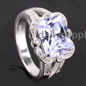 Personalized Engraving Oblong Simulated Diamond Real . Sterling Silver Ring Size 7 S5047 Nal