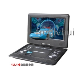 DHL di spedizione libero DVD portatile da 12 pollici / video EVD con il gioco + TV + USB + SD + mp3 / mp4