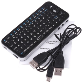 Free Shipping 4 in 1 iPazzPort 2.4GHz Mini Fly Air Mouse Wireless Keyboard with IR Remote QWERTY keyboard+retail box