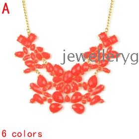 Hot sale lady's golden funky candy color summer cool collar necklace jewellery with free shipping ,NL-2058