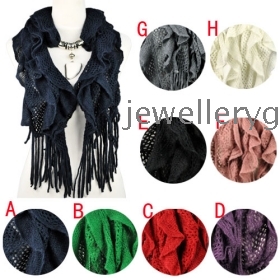 8 pcs/lot  ,Free shipping wholesale scarves ,women winter warm with resin heart pendant jewelry pendant scarf  ,NL-1932