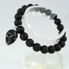 Wholesale jewelry ,free shipping beaded bracelets ,  ,newest black plastic beaded skull pendant bracelet ,-1320 