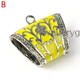Free shipping ,Retail yellow color classic antique silver  design alloy slide hanger for scarf accessories ,Pt-761