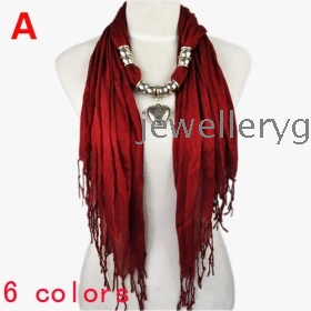 11 colors hot sale ,Free shipping ,Retail fashion CCB jewelry heart bead pendant red scarves ,NL-1802 